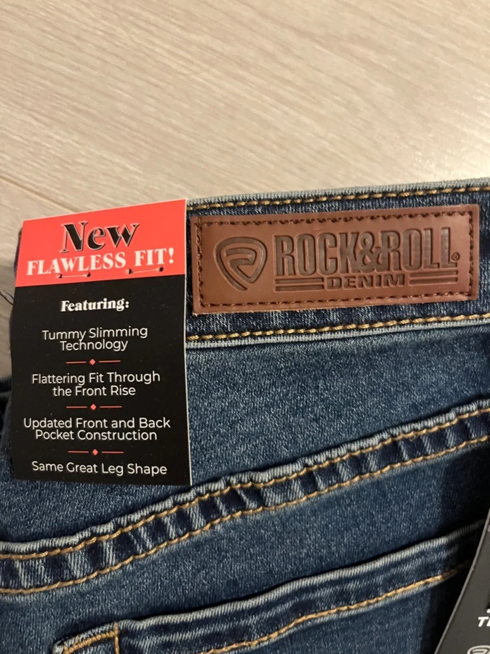 New with Tags Rock & Roll Denim Straight Dark Wash Jeans - Picture 2 of 2